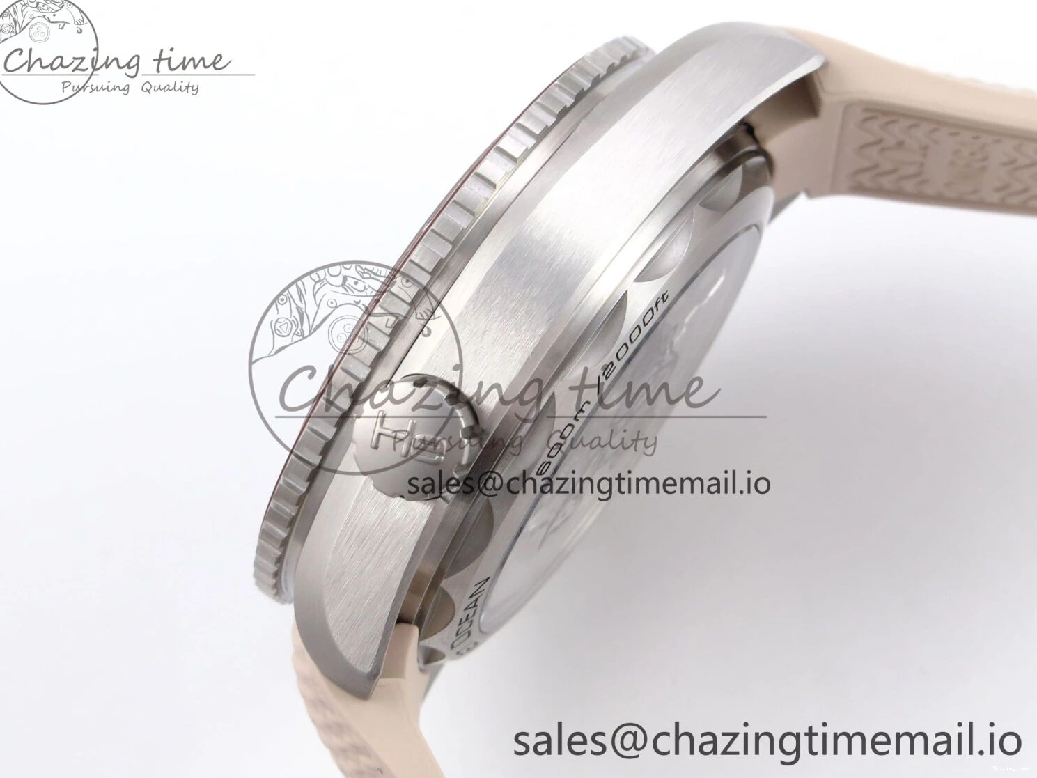 0204 Planet Ocean 43.5mm SS VSF 1:1 Best Edition Brown Bezel Sand Dial on Sand Rubber Strap A8900 Super Clone Neat 7710